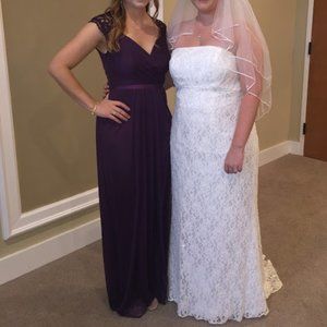 David's Bridal Plum Dress